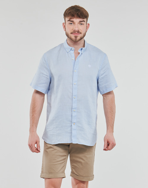 Timberland - SS Mill River Linen Shirt Slim Azul / Celeste