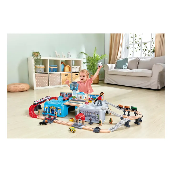 Hape Coffret de train de la ville 2 en 1