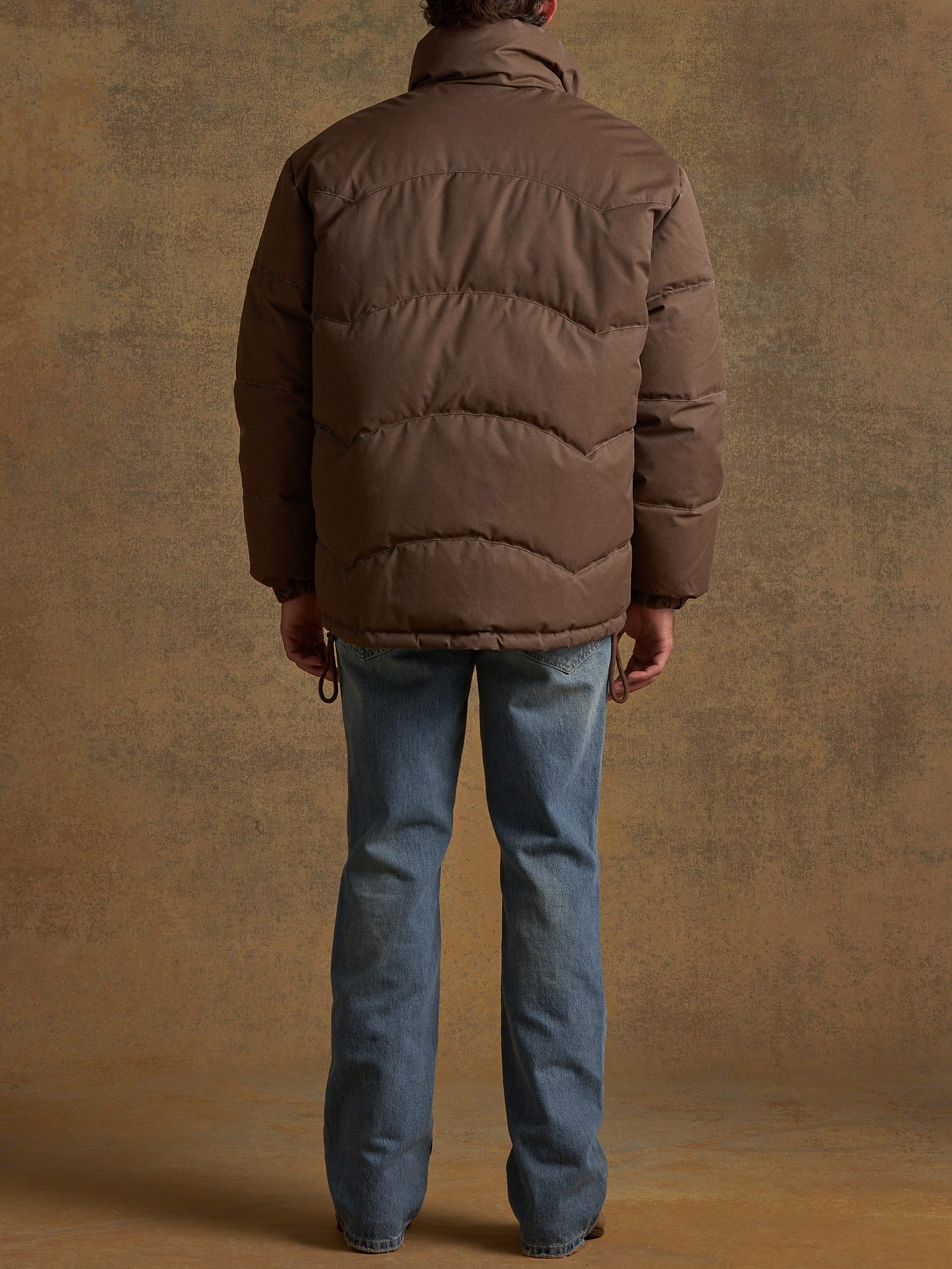 casaco puffer de sarja escovada