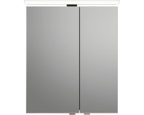 Pelipal Sunline 121 badkamermeubelset (B x H x D 61 x 200 x 46 cm), Ribbeck eiken fronten, met mineraal gegoten wastafel, badmeubel en spiegelkast met LED-verlichting