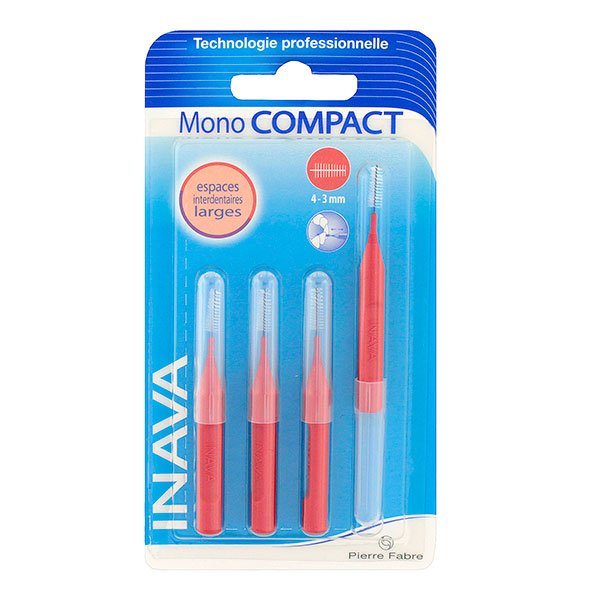 Mono Compact 4 brossettes rouge (4-3 mm)
