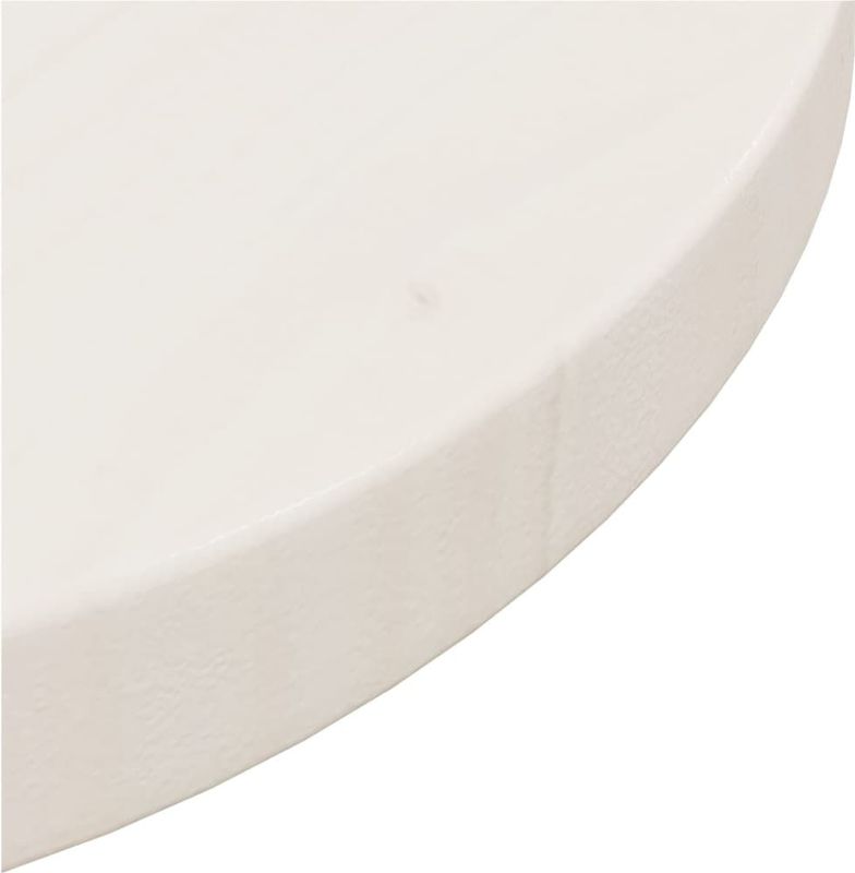 vidaXL - Tafelblad - Rond - Wit - Massief Grenenhout - Ø30 cm