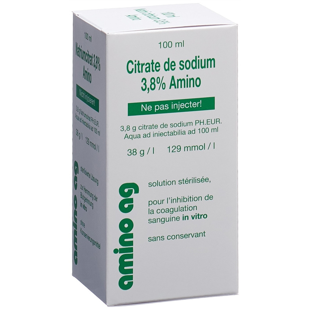 CITRATE SODIUM Amino Lös 3.8 % Durchstf 100 ml