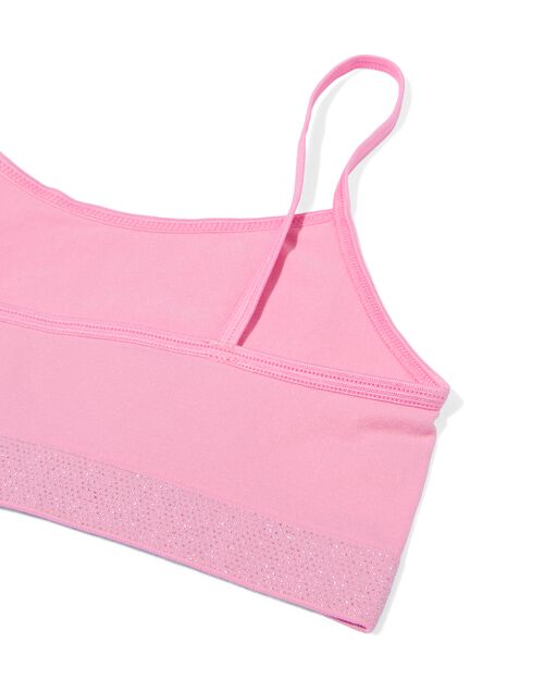 2 hauts doux enfant sans coutures avec paillettes rose