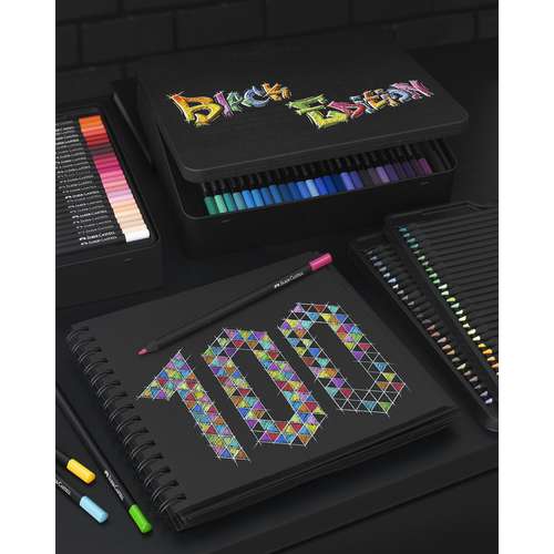FABER-CASTELL Black Edition Buntstifte, 100er-Metalletui