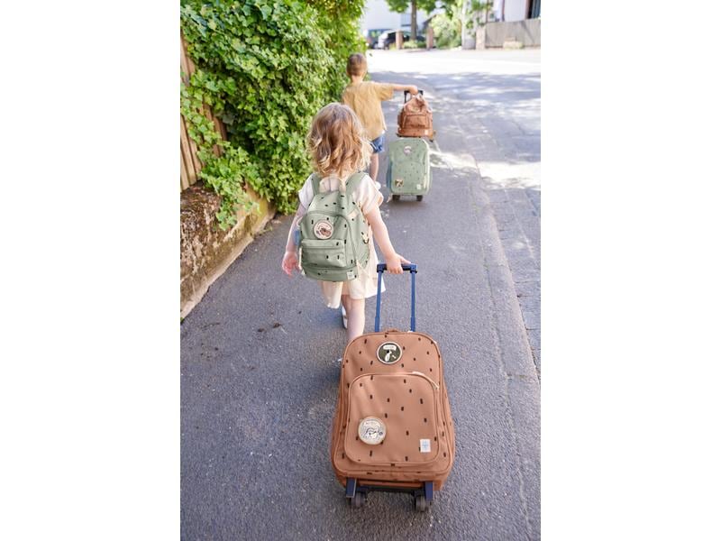 Lässig Reisetrolley Happy Prints Caramel Wasserabweisender Kinderkoffer