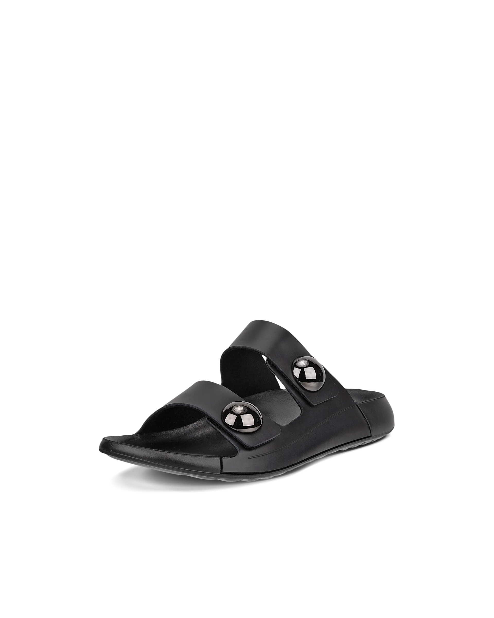 ECCO COZMO W Damen Ledersandale mit zwei Riemen Schwarz