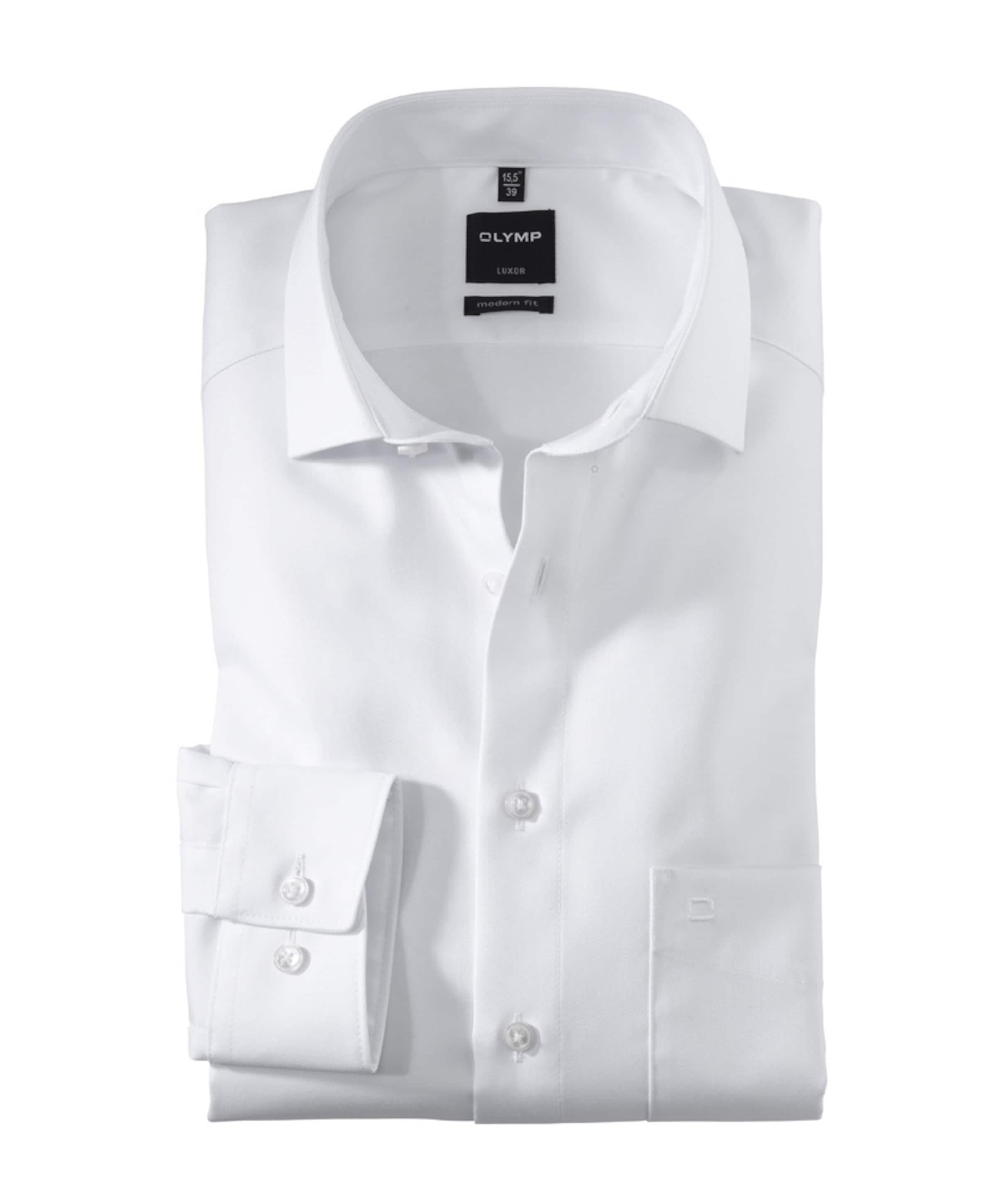 Olymp Modern fit Luxor Heren overhemd lange mouw wit