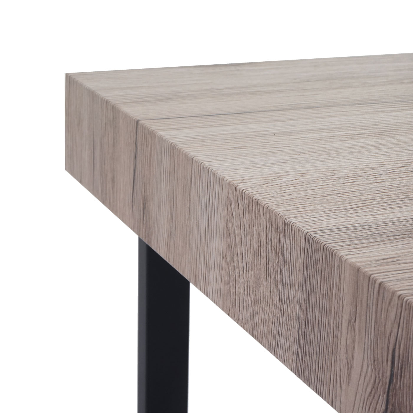Couchtisch Genk-C88, Kaffeetisch Beistelltisch, 42x60x60cm ~ Eichenoptik, dunkle Metall-Füße