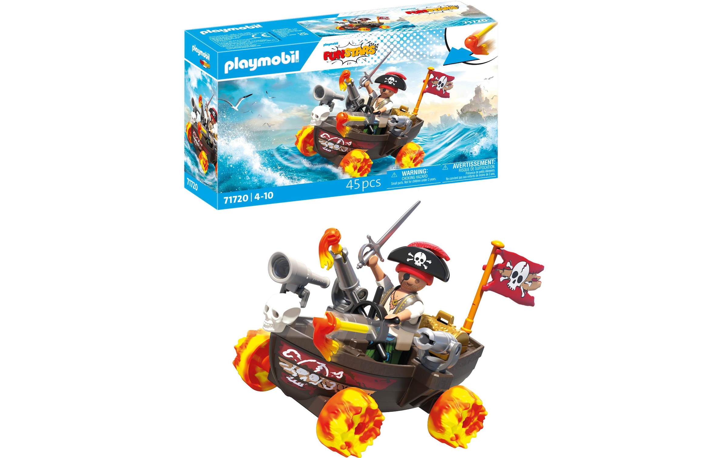 Playmobil® Konstruktions-Spielset »Playmo-Karts: Rasendes Piratenboot 71720«