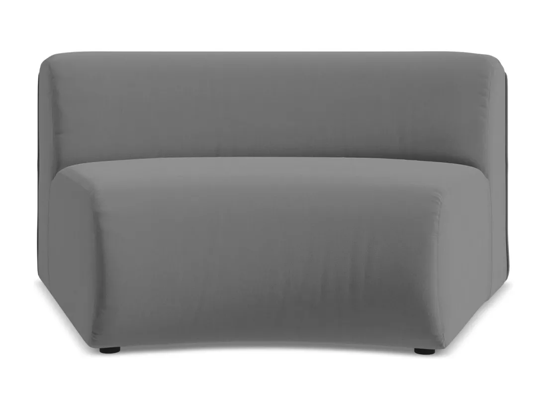 Fauteuil d'angle pour canapé modulable en velours - gris - EKAHI