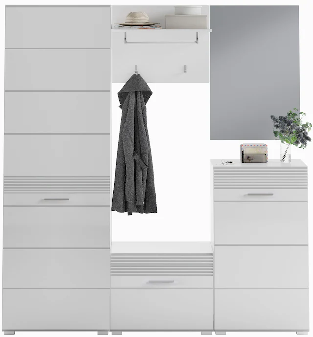 INOSIGN Garderoben-Set »Malmö, Breite 170cm, MDF Front mit Rillenfräsung, 5-teilig, best. aus:« 5 Stk. tlg.