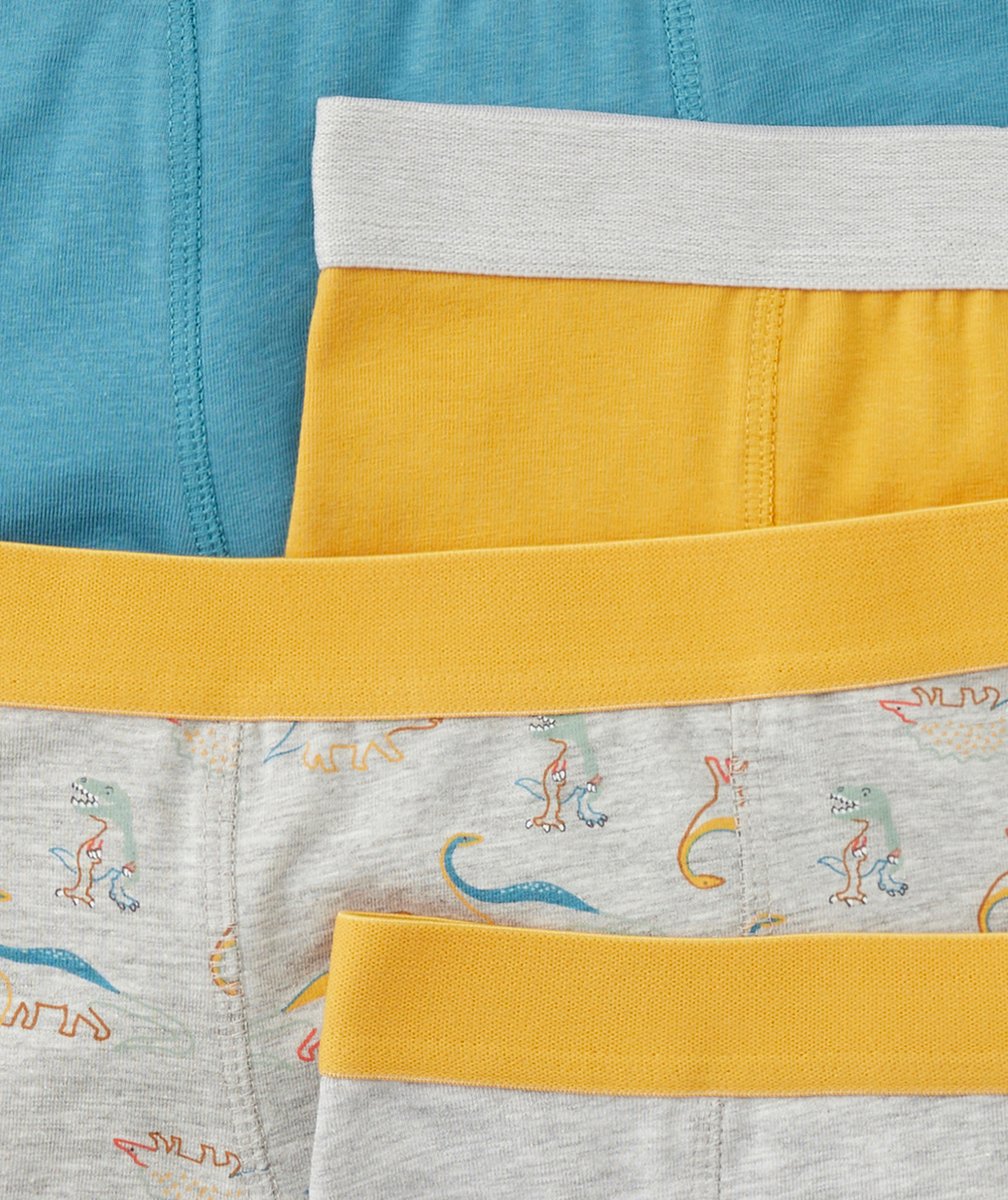 LOT DE 7 BOXERS GARÇON EN COTON BIO THÈME DINOSAURES
