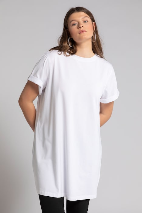 Longshirt, Rundhals, Halbarm, lang geschnitten