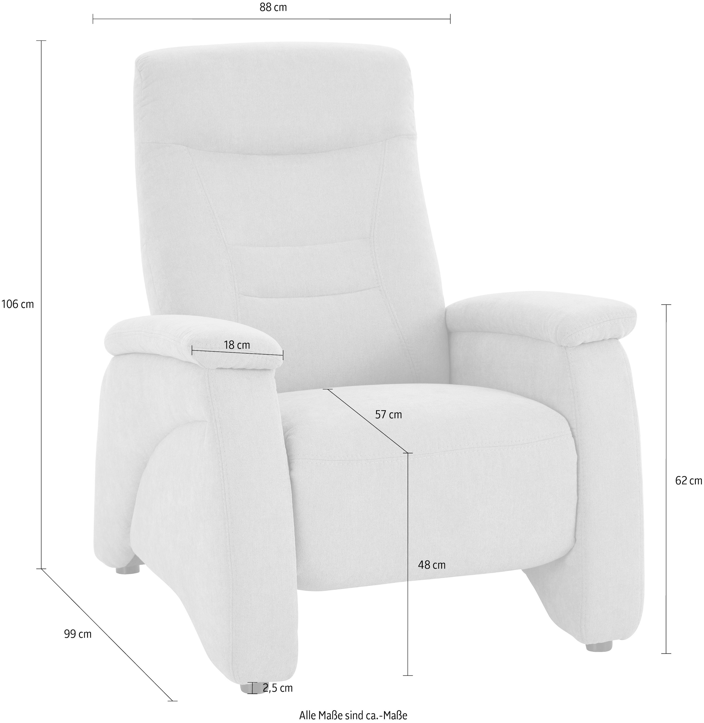 exxpo - sofa fashion Relaxsessel »Ascoli, Relaxsessel, Loungesessel, Hochlehnsessel« mit Relaxfunktion