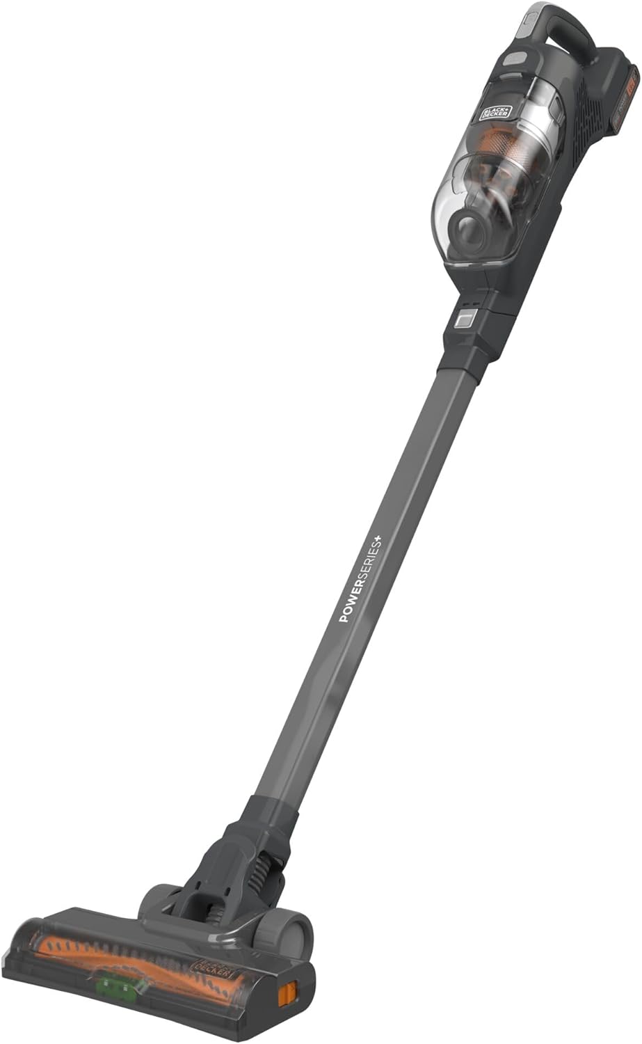 BLACK+DECKER 3-in-1 Akku-Stielsauger Powerseries+ BHFEA18D1 (18V, beutelloser Boden- & Handstaubsauger mit Elektrobürste, 2 Saugstufen, kabellos, inkl. Wandhalterung, Fugendüse, Akku & Ladegerät)