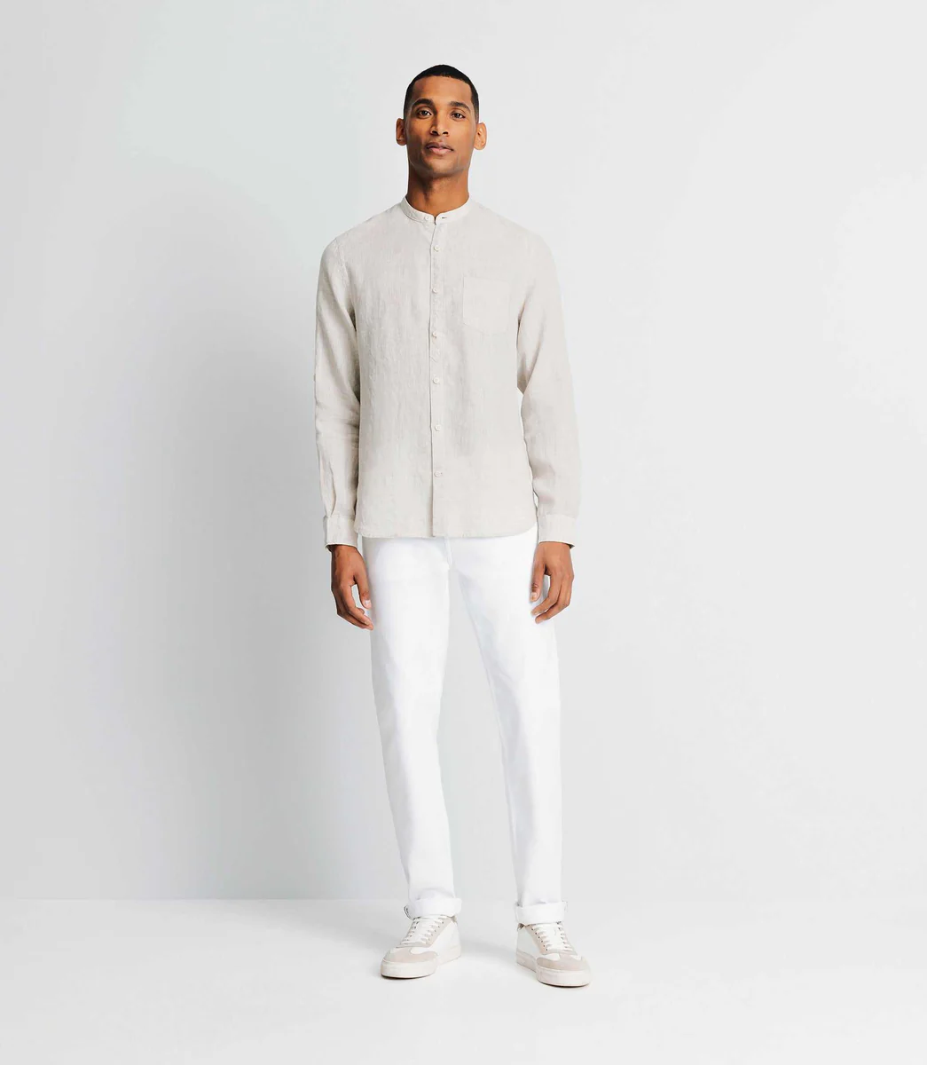 Chemise casual en lin écrue
