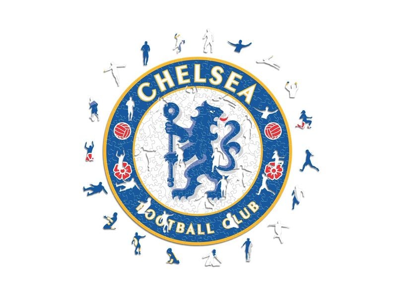 Iconic Puzzle Chelsea FC Logo Offiziell lizenziertes Holzpuzzle, Grösse M