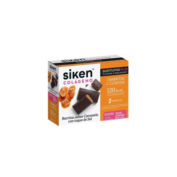 Siken Substituto Colagénio Barra Caramelo com Toque de Sal 8 Unds 40g Caramelo Salgado
