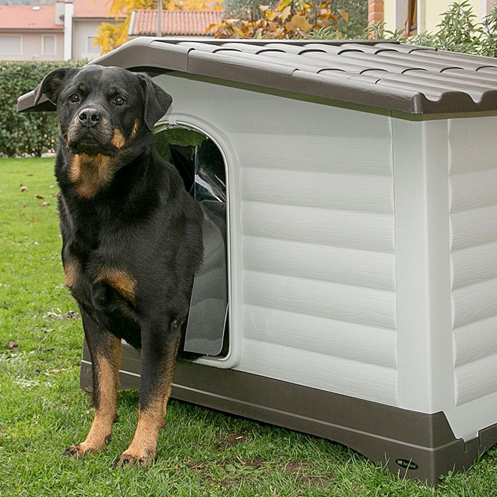 Ferplast porte pour niche chiens modèle dogvilla 90, porte pour niches d'extérieur, habitat pour chiens, pvc transparent