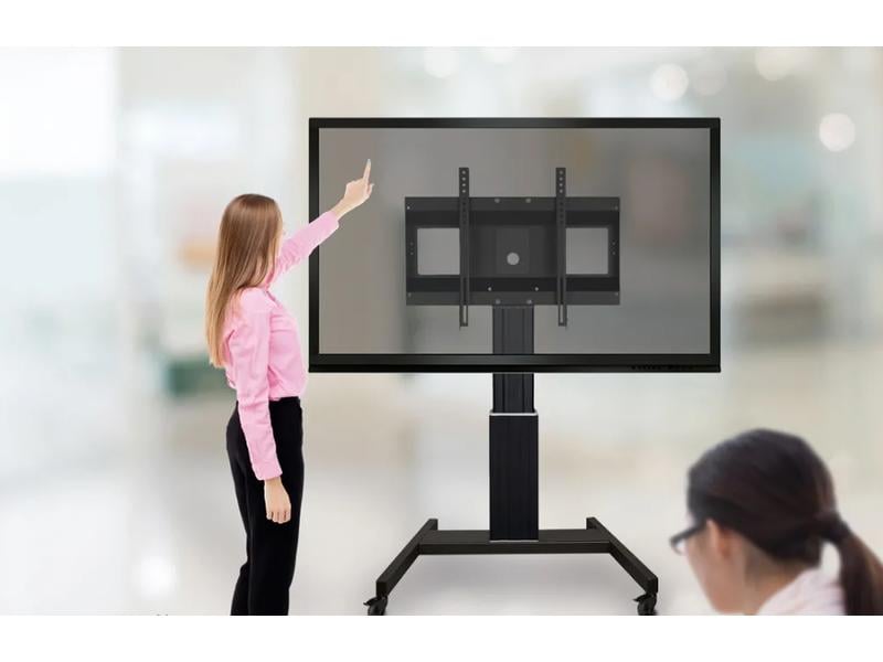 NEOMOUNTS TV-Trolley PLASMA-M2500 Schwarz Mobiler Bodenständer mit elektrischer Höhenverstellung für Displays und TVs von 42