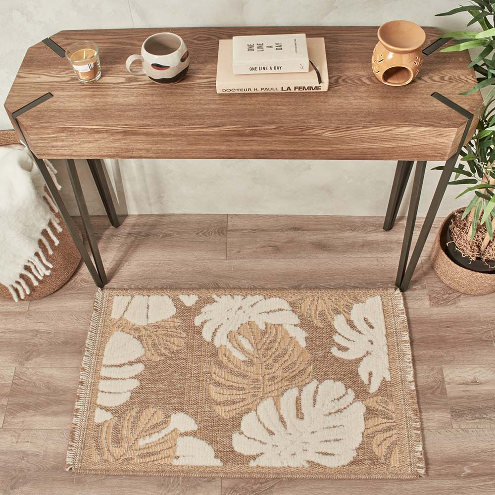 Tapis intérieur extérieur aspect jute jaune tulum 9062 170 x 120 cm