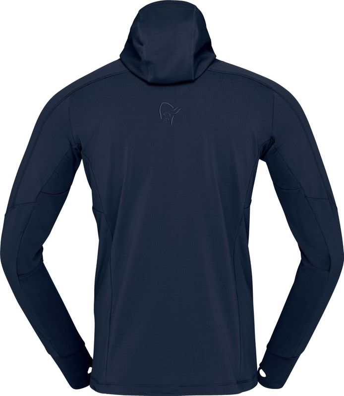 Norrona - Falketind Power Grid Hood - Fleecevest - Indigo Night Blue - Heren