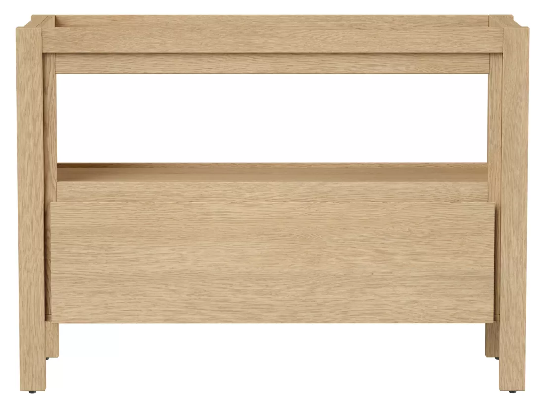 Meuble sous vasque avec niche de rangement - Placage chêne - 120 cm - COSMOTI