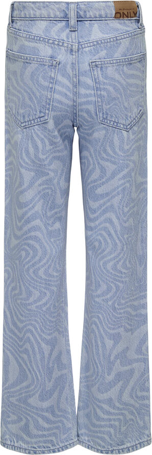 ONLY KOGCAMILLE WIDE LAZER AOP DNM AZG26 Light blue bleached denim
