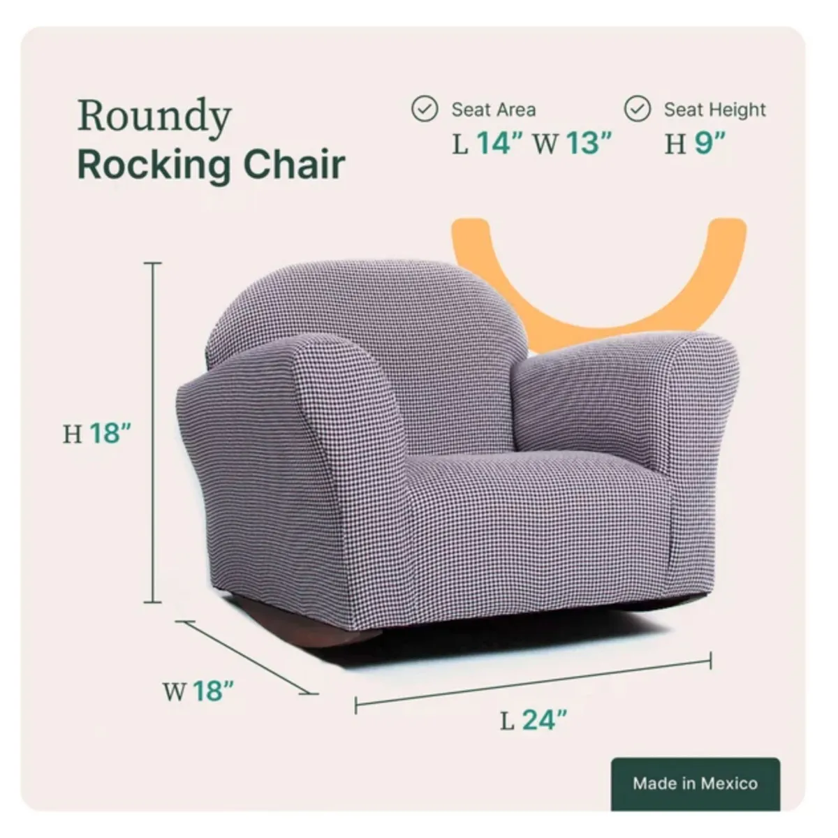 Keet Fauteuil Berçant Roundy pour Enfant - Gris