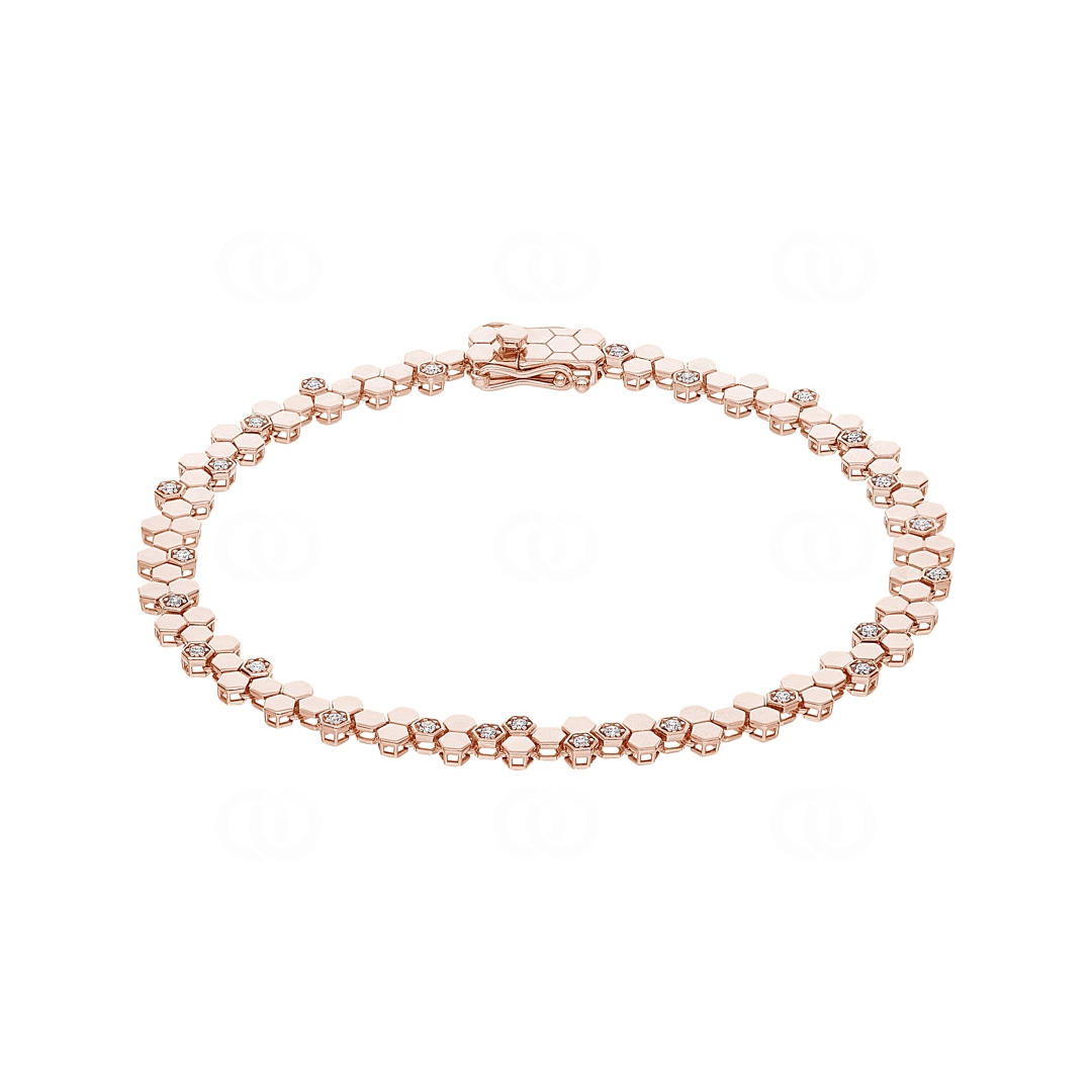 0.22 Karat Diamantarmband 750/18 K Roségold