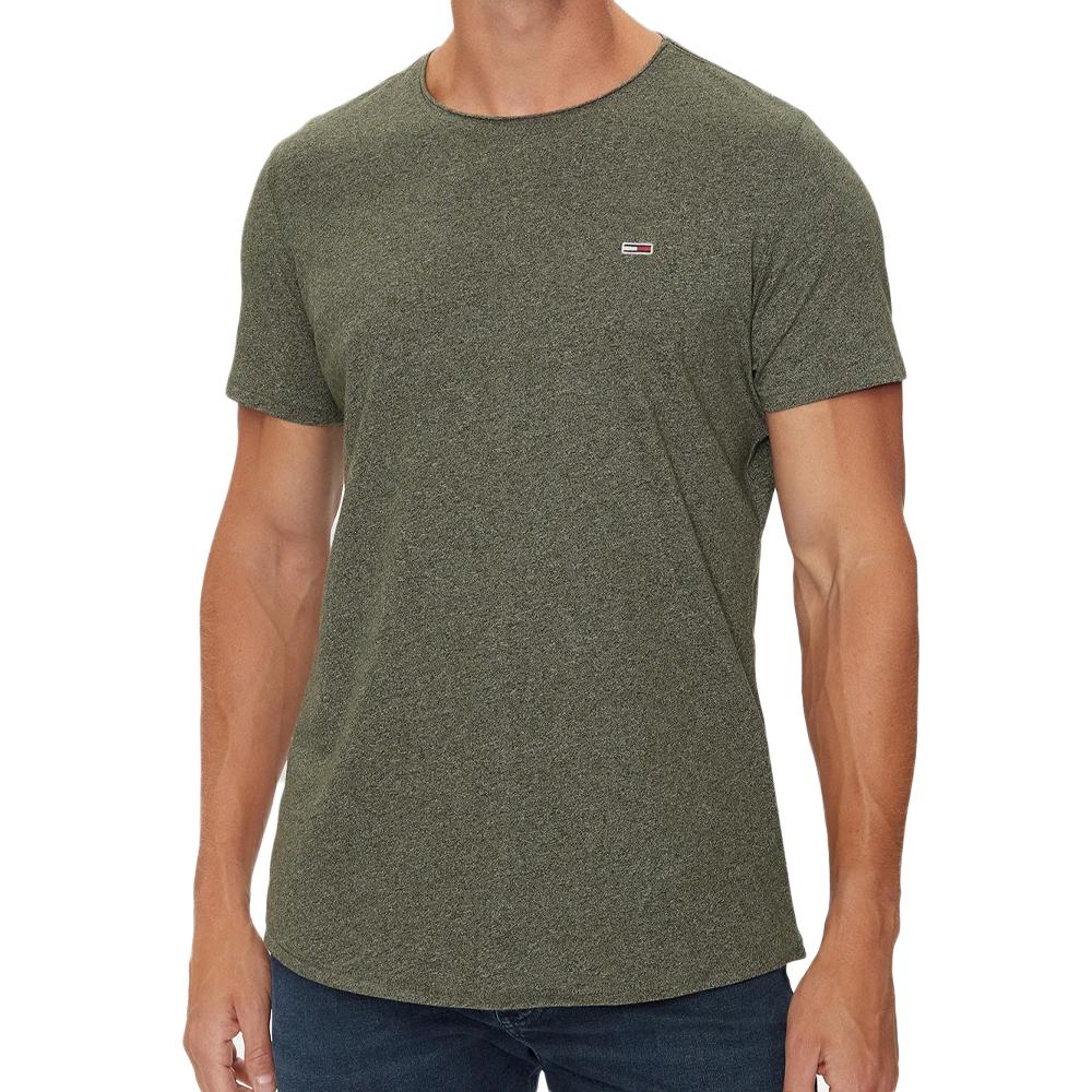 Tommy Hilfiger T-shirt Kaki Homme Tommy Hilfiger Slim Jaspe