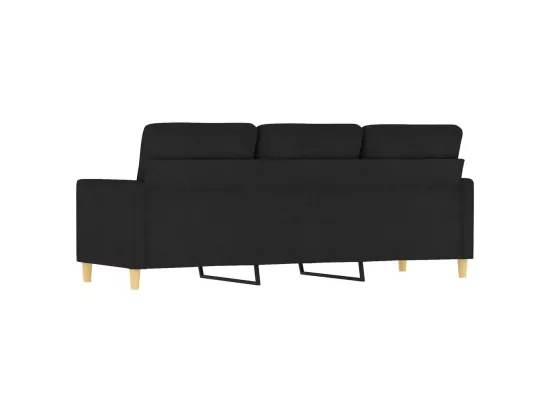 Canapé à 3 places Noir 180 cm Tissu