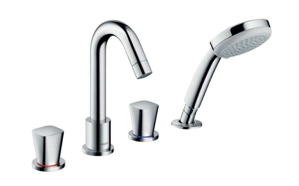 Hansgrohe Logis 4-gats badrandkraan chroom