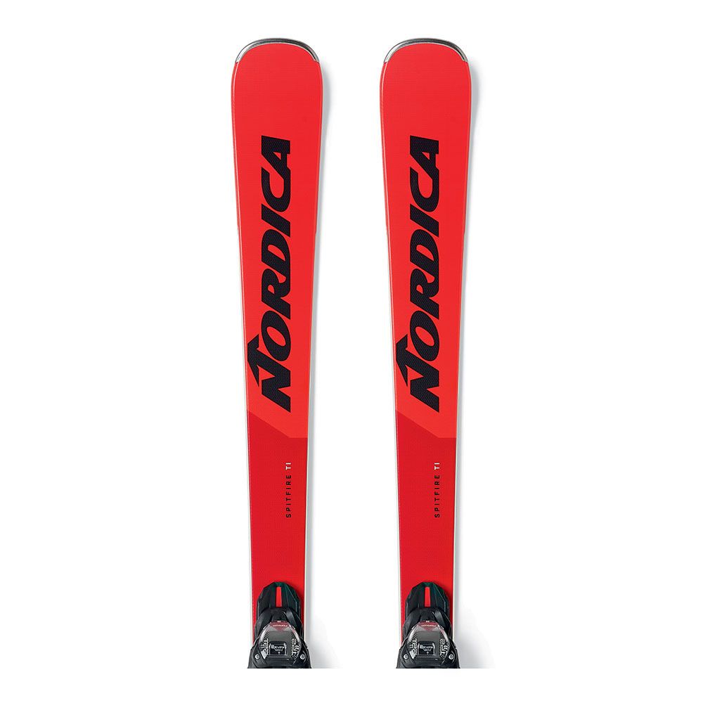 Nordica SPITFIRE TI FDT - Skis piste + Fixations TP2 LIGHT 11 FDT black/fluo red Homme rouge/anthrazite/black/fluo red