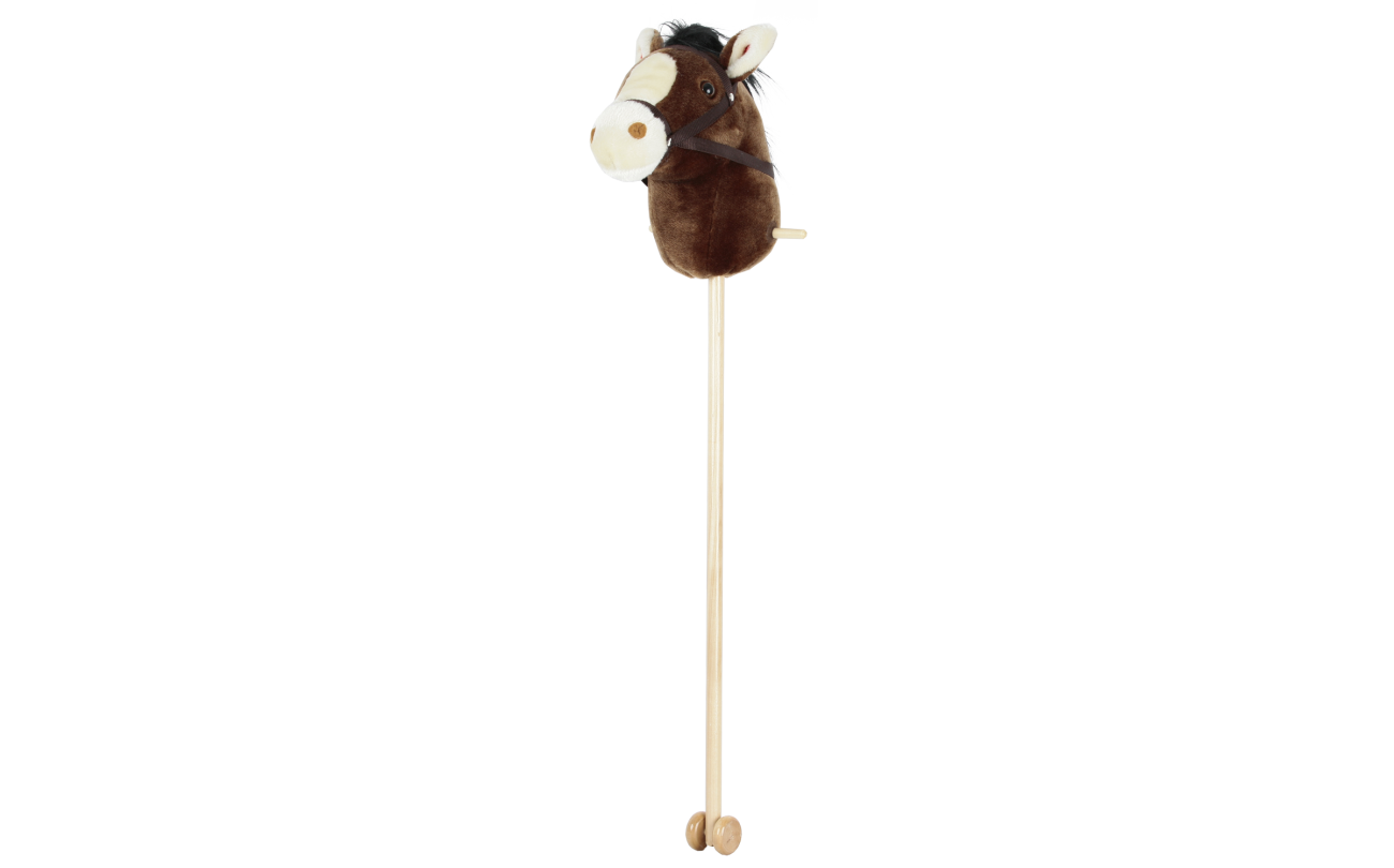 Stokpaardje met geluid chocolade bruin