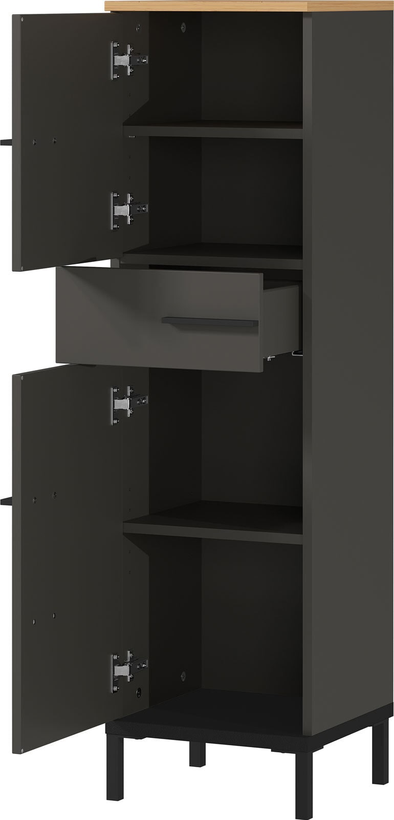 Unterschrank YONKERS 34 x 123 cm Graphit/ Navarra Eiche