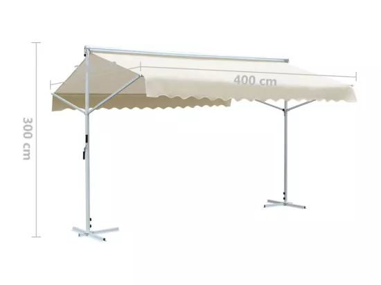 Auvent sur pied 4x3 m Crème