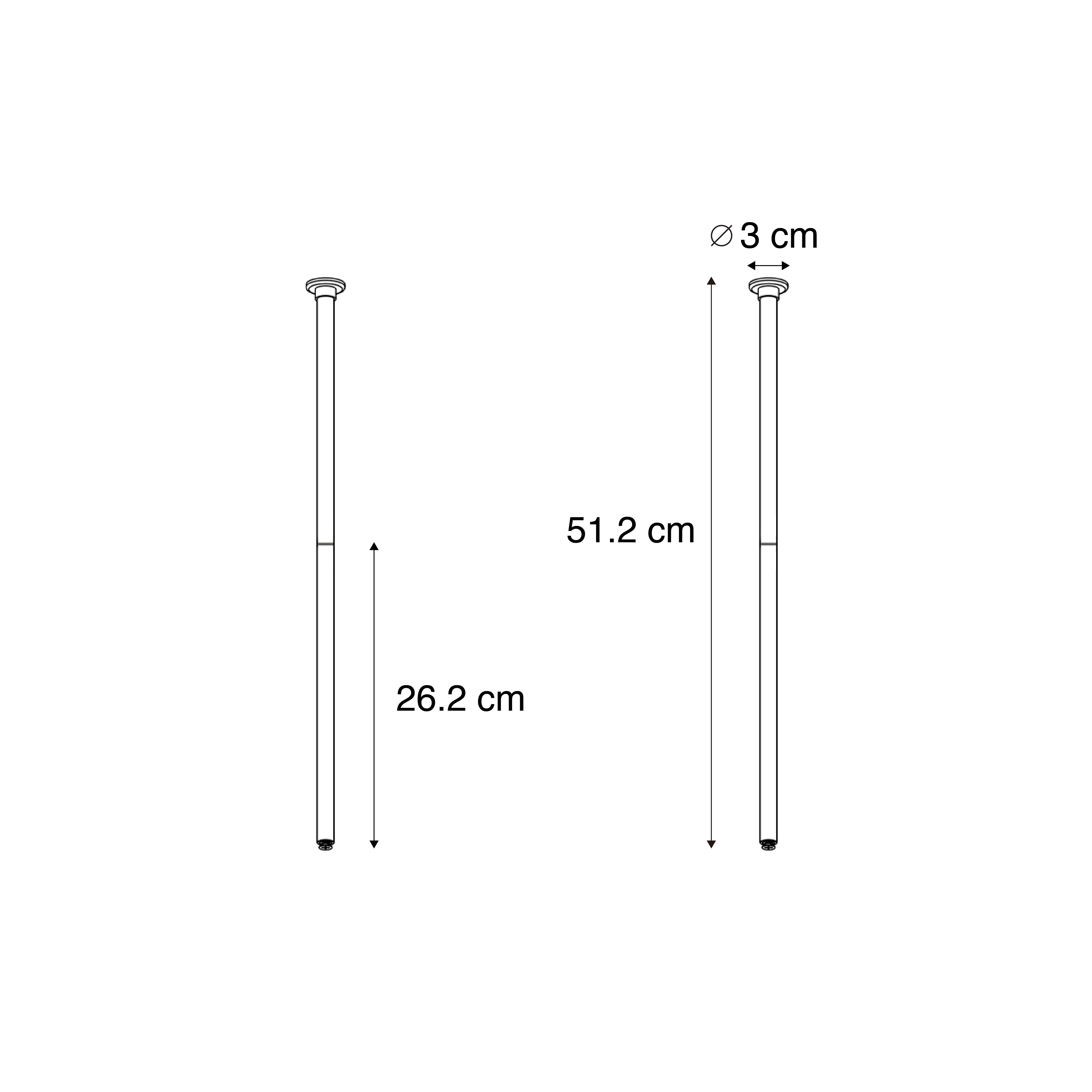 Ophanging set van 2 voor 1-fase rail zwart  - Iconic