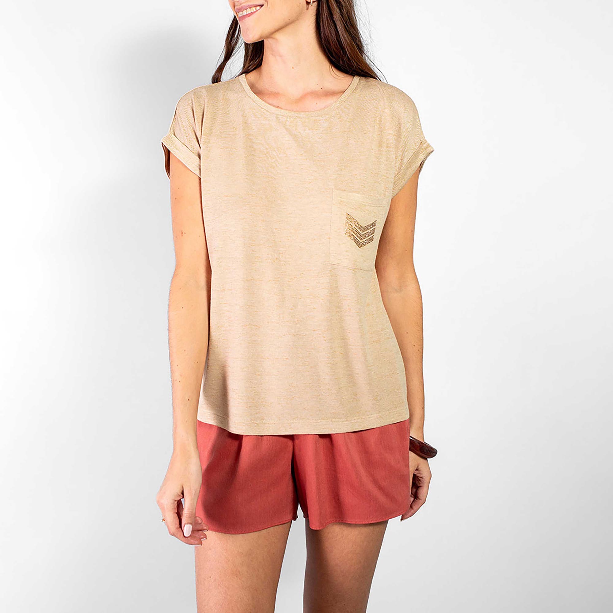 T-shirt Femme beige
