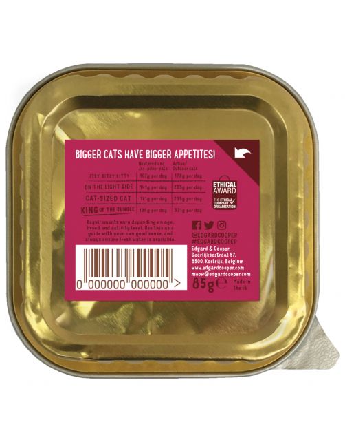 Edgard&Cooper Kuipje Adult Biologisch 85 g - Kattenvoer