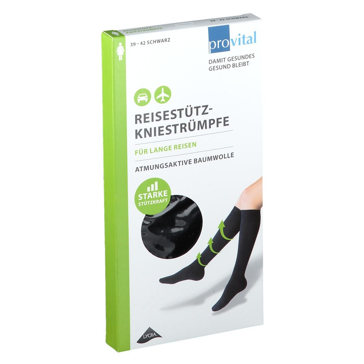 provital Reisekniestrümpfe Gr. 39 - 42 schwarz