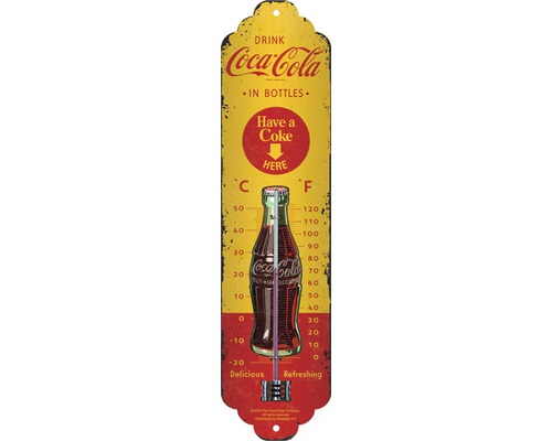 Thermometer Coca-Cola Flessen 6,5x28 cm