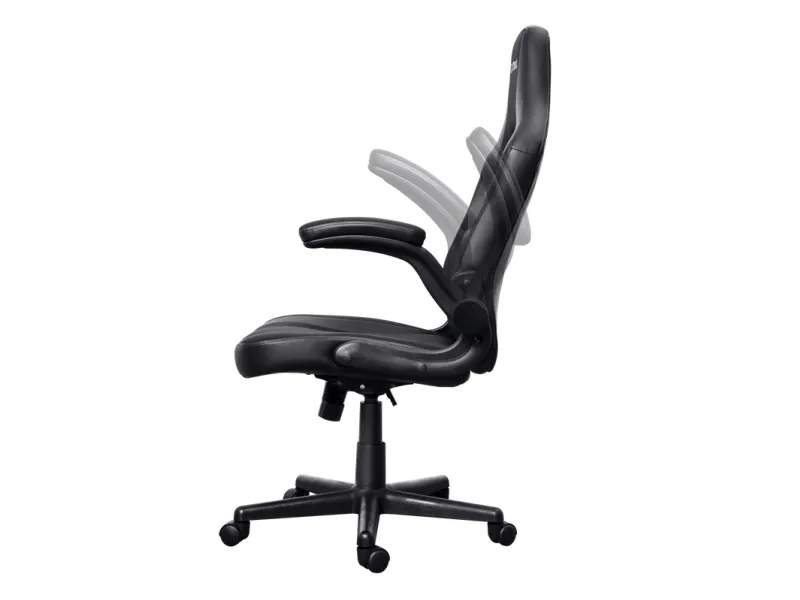 Trust GXT 703 RIYE - Spillestol - armstøtter - L-formet - vippe - drejeled - syntetisk læder, elastisk stof - sort