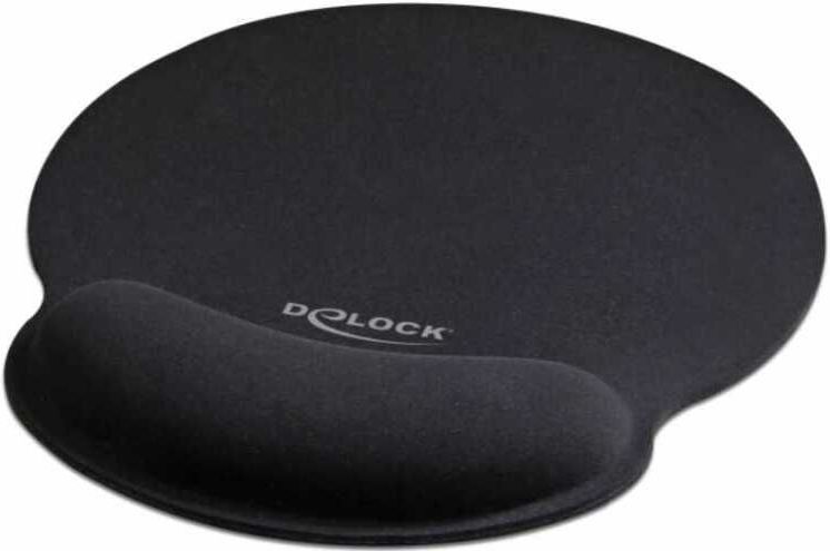 Delock - Ergonomische Muismat - Zwart - Rubberen Onderkant