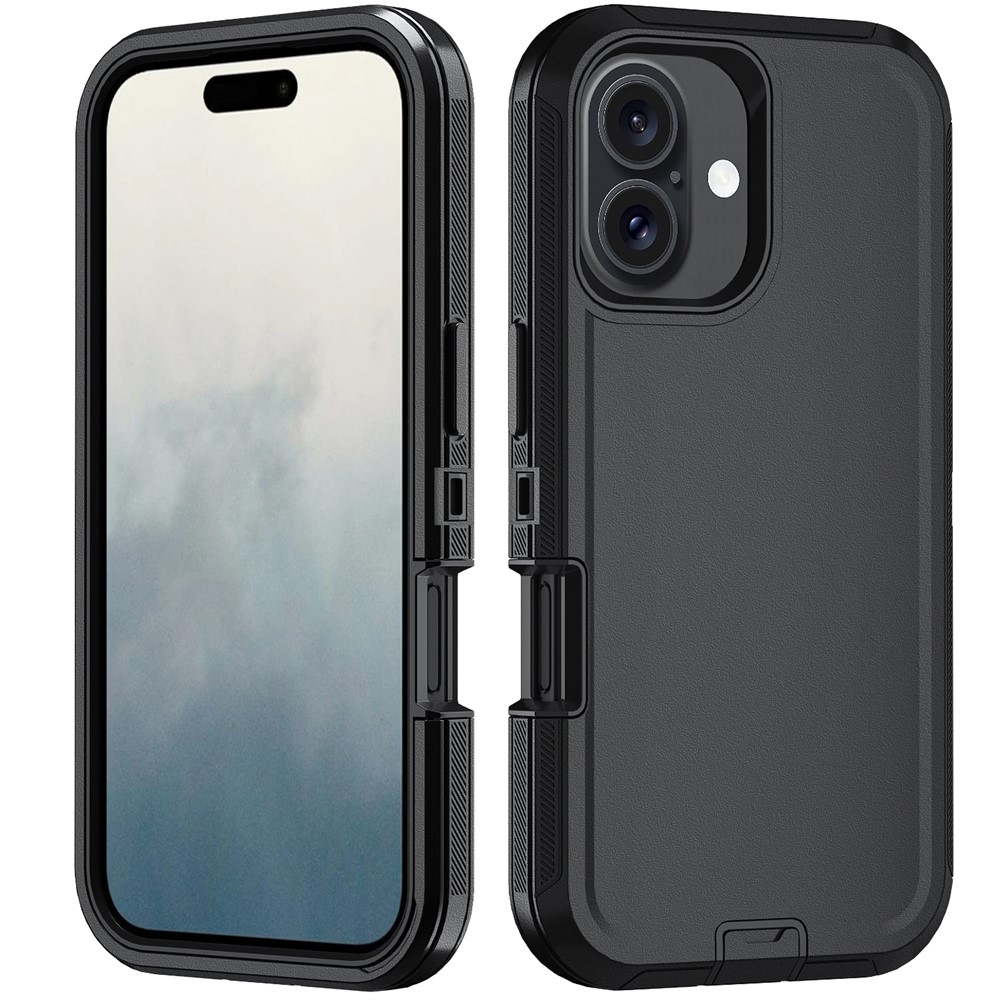 iPhone 17 Outdoor Hybrid Schutz Hülle Defender   Gürtel Clip Holster - Schwarz