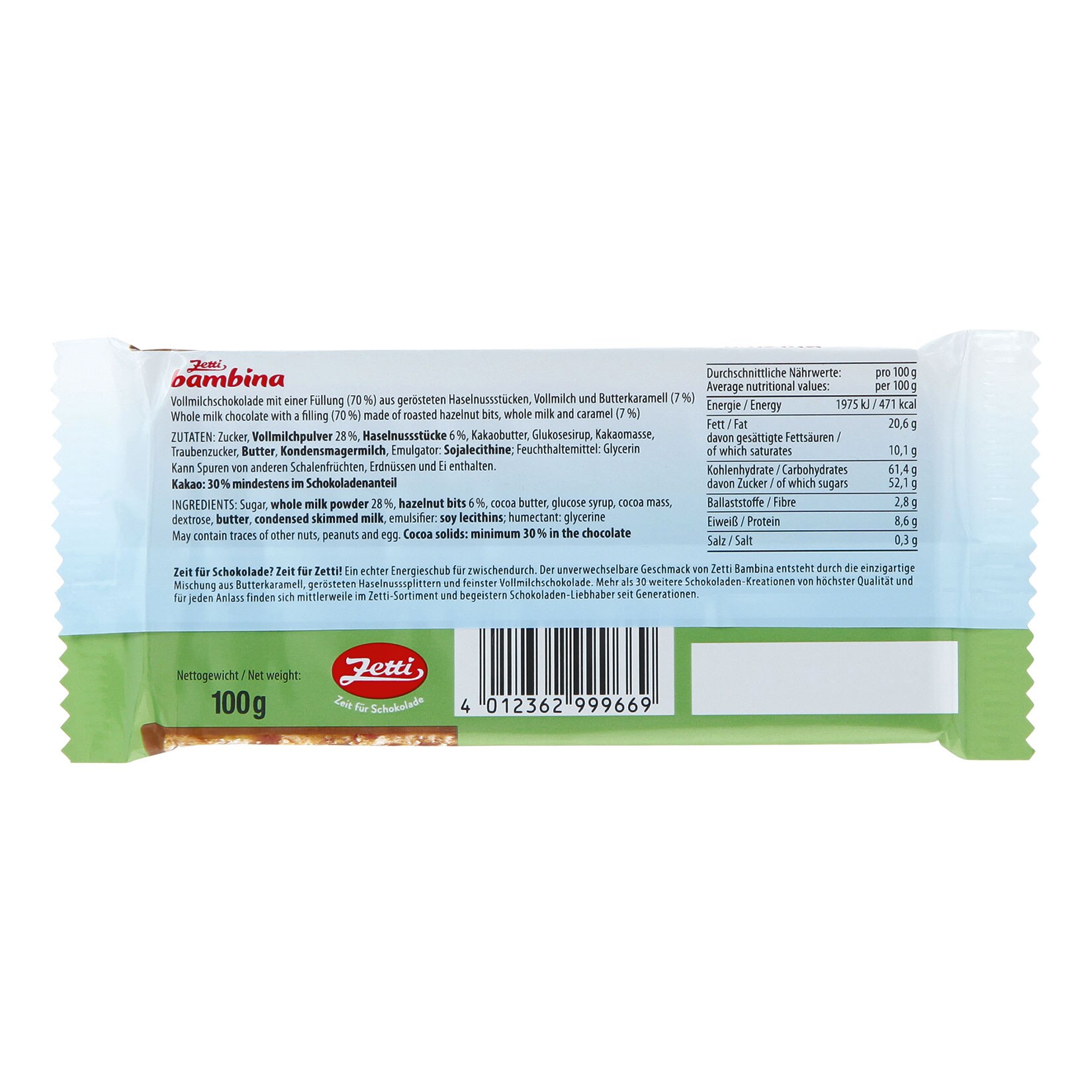 Zetti Bambina Schokolade 100 g, 24er Pack