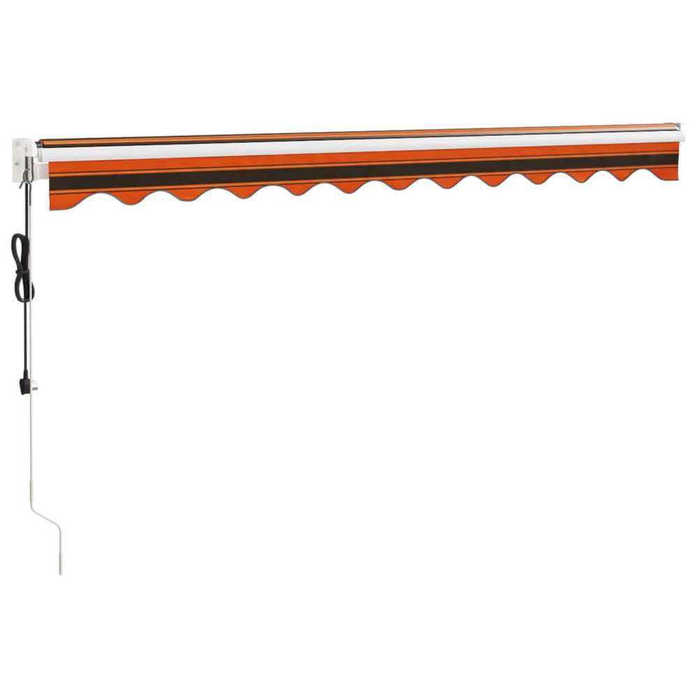 Auvent rétractable automatique orange et marron 3,5x2,5 m