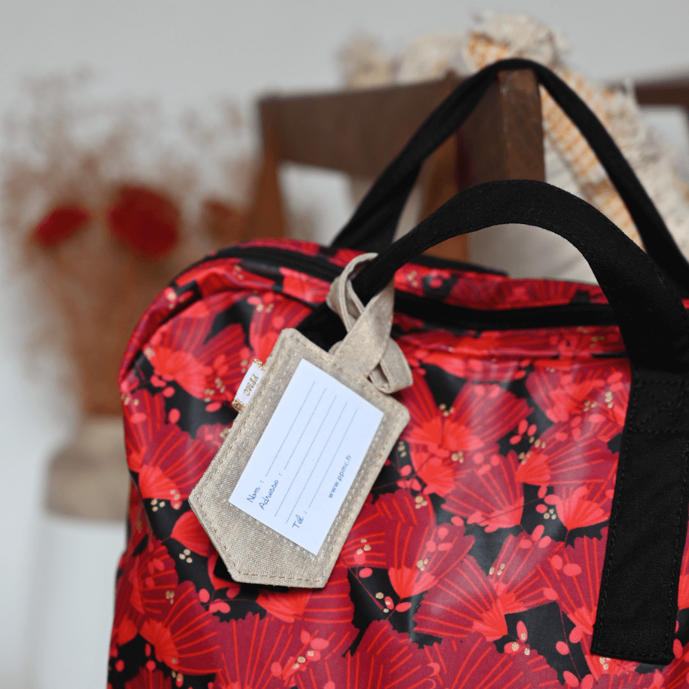 Etiquette Bagage Lin Pailleté