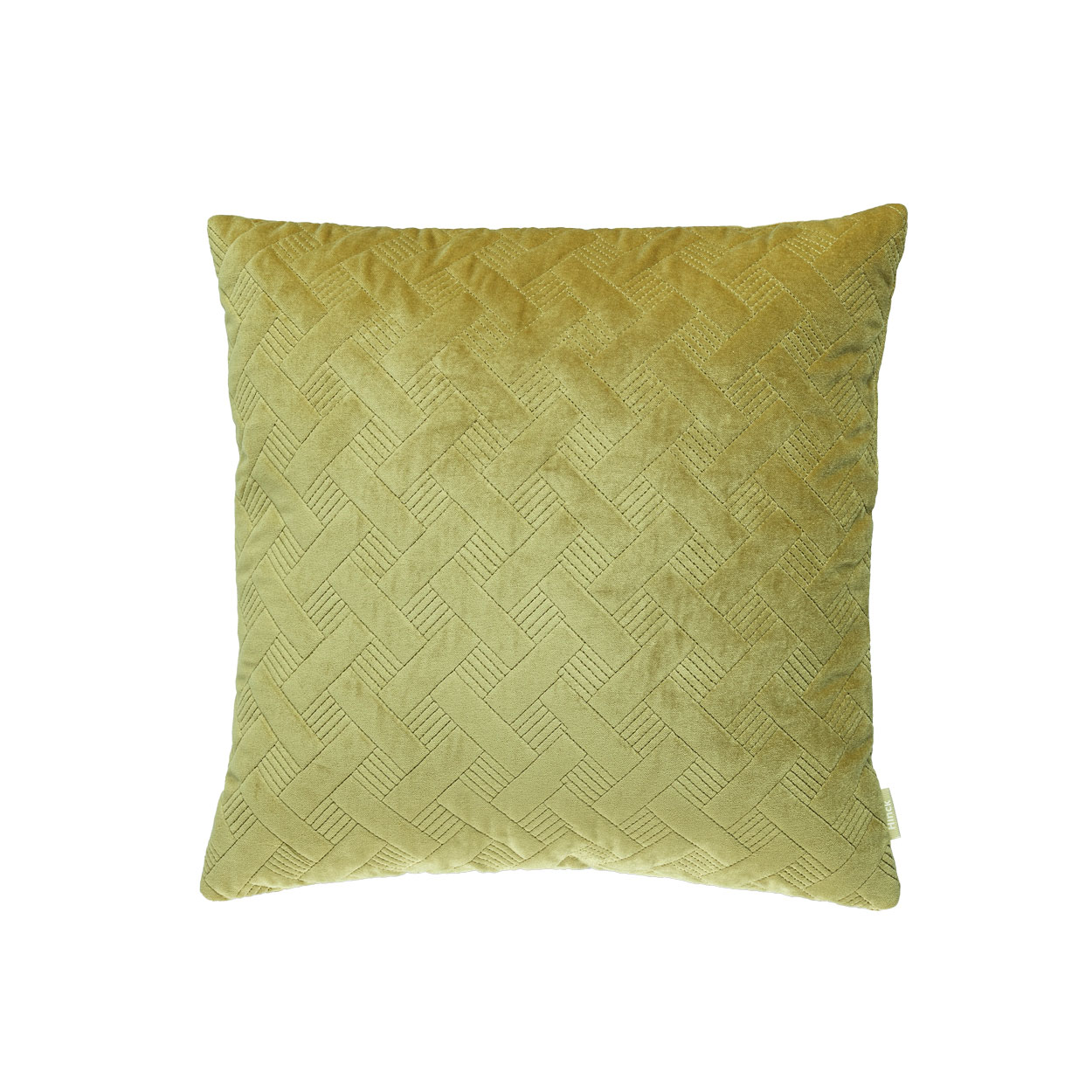 Kussen velours Grids warmgreen
